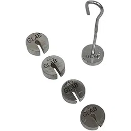 GLAB Slotted Weight Set with Hanger Cap 500g + 5x100g | Iron Chrome Plated Weights for Laboratory, Educational & Physics Experiments | Durable Scientific Measuring Equipment (Cap 500gm; 5x100gm)-picture-16