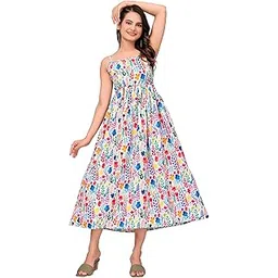 glam couture Women’s Floral Printed Midi Dress with Short Sleeves | Lightweight Casual Wear Summer Dress for Daily Outings, Brunch, Office & Travel-picture-54