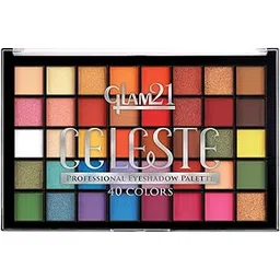 Glam21 Celeste Professional Eyeshadow Palette | Highly Pigmented |40 Selected Shades| Matte & Shimmer Shades - 50Gm |02- Blissful-picture-50