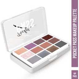 Pocket Pass All-in-1 Face Palette Eyeshadow+Compact+Blush+Highlighter & Brushes-image-4