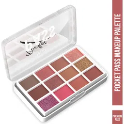 Pocket Pass All-in-1 Face Palette Eyeshadow+Compact+Blush+Highlighter & Brushes-image-3