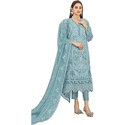 glammer fashion net with soft silk heavy embroidery work multi color semi stitched designer pakistani dress material for women and girl's-picture-22
