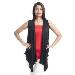 glammore Womens Viscose Casual Sleeveless Shrug Poncho, Trendy Waterfall Shrug image 1