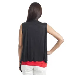 glammore Womens Viscose Casual Sleeveless Shrug Poncho, Trendy Waterfall Shrug image 2