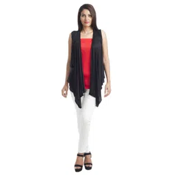 glammore Womens Viscose Casual Sleeveless Shrug Poncho, Trendy Waterfall Shrug image 5