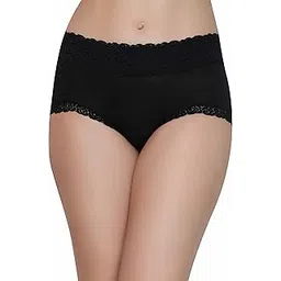 glamoras Women Cotton Lace Spandex Mid Rise Full Coverage Hipster Panty, Free Size-picture-45