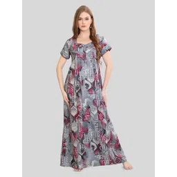Glamoras Women Printed Maxi Nightdress-picture-33
