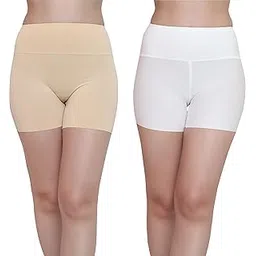 glamoras Women’s High Waist Ice Silk Stretchable Seamless Comfortable Safety Shorts Boy Short Panties Soft & Comfy Knitted Under Skirt Shorts | Cycling and Tights Shorts | Pack of 2-picture-26