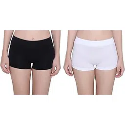 glamoras Women’s Nylon Spandex Seamless No Panty Lines No Show Boushorts Panty - Free Size, Pack of 2-picture-29