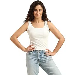 GlamValley Women's Sleeveless, Solid Ribbed Knit, Scoop Neck Tank Top-picture-35