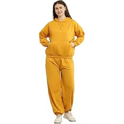 GLAMY Women Winter Woolen Hoodie Pajamas and Hoodie with Pocket Set Comfy Sleepwear || Regular & Plus Sizes || 3XL to 10XL || (11 Colours)-picture-27