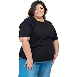 glamzei Round Neck Cotton T-Shirts for Women | Plus Size T-Shirt for Women | Round Neck T-Shirts for Girls | Solid Colour T-Shirt for Girls, Women | (14 Colours)-picture-43