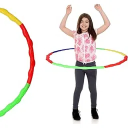 GLAN Hula Hoop Exercise Ring for Fitness Adjustable Hula Hoop Set 8 Inter Lockable Ring for Kids and Adults Multicolour Pack of 1 (Hola Hoop Toy)-picture-9
