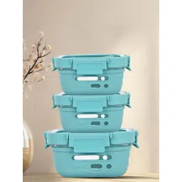 Glasafe Fresh Grip Mellow Green Borosilicate Tiffin - Set of 3-picture-26