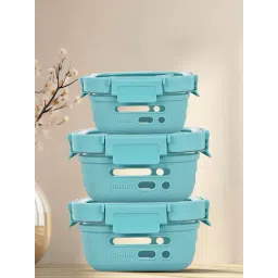 Glasafe Fresh Grip Mellow Green Borosilicate Tiffin - Set of 3-picture-21