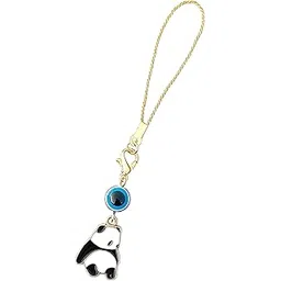 Glass Panda Evil Eye Mobile Phone Pendant, Decorative Charms For Telephones, Suitable For Keychain Car Key Bag Backpack Wallet Decoration Usb Charm, Black-picture-24