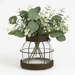 Glass Rustic Vase, Clear Vase for Modern Farmhouse Decor, Vintage Vase for Flowers,Centerpieces for Dining Table Art Decorative Flower Vase-picture-17