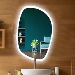 Glass Wall Mounted Mirror With Light, 18X24 Touch Sensor Led Mirror For Wash Basin With 3 Color Lights (Warm + White + Natural Light) Decorative Bathroom Mirror, Rectangular-picture-24