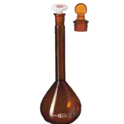 Glassco 25ml Glass Boro 3.3 Narrow Amber Serialized Volumetric Flask, 134.236.04A (Pack of 2)-picture-10
