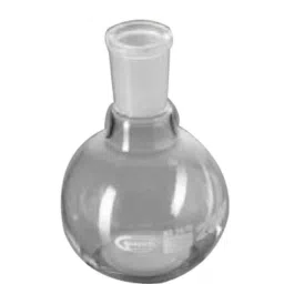 Glassco 300ml White Printing 3.3 Boro Glass Round Bottom Single Neck Flask with Joint, 057.202.59A (Pack of 2)-picture-35