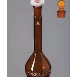 Glassco 500 ml Volumetric Flask White Mark, Amber, with Penny Head glass & PE Stopper 130.580.09A-picture-21