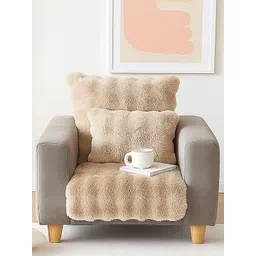 GLASSIANO Beige & Beige Polyester 1 Piece Sofa Cover-picture-42