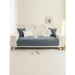 GLASSIANO Grey & Grey Polyester 1 Piece Sofa Cover-picture-21