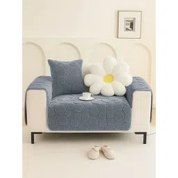 GLASSIANO Grey Polyester 3 Piece Sofa Cover With Arms-picture-23