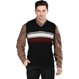 glc//09 Guy London Striped V Neck Sleeveless Regular Fit Men Reversible Casual Sweater | Casual Winter Sweater for Men | Mens Sweater for Winter Wear-picture-32