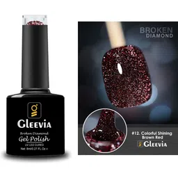 gleevia Colorful Disco Reflective Glitter UV Gel Polish UV/LED Cured R12 - 8ml Bottle Shade Code R12-picture-12