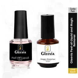 gleevia Combo Pack of Peel-Of-Liquid & Gel Polish Magic Remover 15ml/each Transparent-picture-18