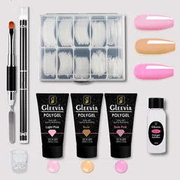 gleevia PolyGel Nail Art Quick Building 30ml Pack - Quick Nail Extension Gel (Combo Kit)-picture-16