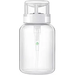 gleevia Push Down Empty Pump Dispenser Bottle for Nail Polish Remover | White Top Cap Liquid Bottle | Easy Refill & Leak-Proof Pump Bottle for Makeup, Cleanser, Toner, and More (180ml Capacity)-picture-28