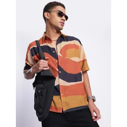 glitchez Aesthetic Abstract Print Oversized Shirt-picture-26