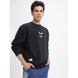 glitchez Animal Applique Detail Relaxed Fit Fleece Sweatshirt-picture-24