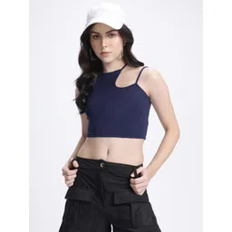 glitchez Asymmetric Edge Cut-Out Fitted Crop Top-picture-37