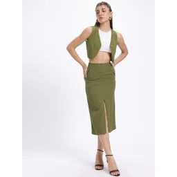 glitchez Casual Chic Seersucker Crop Co-Ords-image-0