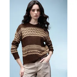 glitchez Chevron Drop Shoulder Pullover-picture-11