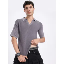 glitchez Classic Edge Self Striped Relaxed Fit T-shirt-picture-16