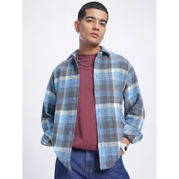 glitchez Coastal Checks Chest Pocket Detail Flannel Shirt-picture-10