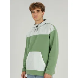 glitchez Colourblocked Hooded Fleece Relaxed Sweatshirt-image-45