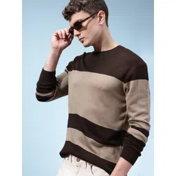 glitchez Colourblocked Round Neck Acrylic Pullover-picture-31