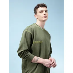 glitchez Contrast Stitch Typography Detail French Terry Relaxed Fit Sweatshirt-picture-24