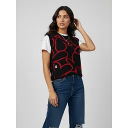 glitchez Conversational Self Design Sweater Vest-picture-36