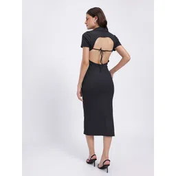 glitchez Cut Out Detail Ribbed Shirt-Style Dress image 5