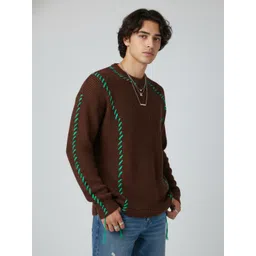 glitchez Embroidered Ribbed Pullover-picture-39