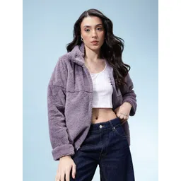 glitchez Faux Fur Mock Collar Faux Fur Tailored Jacket-picture-38