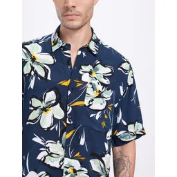 glitchez Floral Printed Drop-Shoulder Sleeves Relaxed Fit Shirt image 2