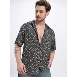 glitchez Floral Printed Relaxed Fit Shirt with Side Slits-picture-13