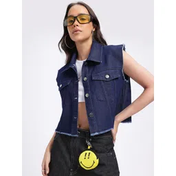 glitchez Frayed Edges Boxy Fit Denim Jacket-picture-31